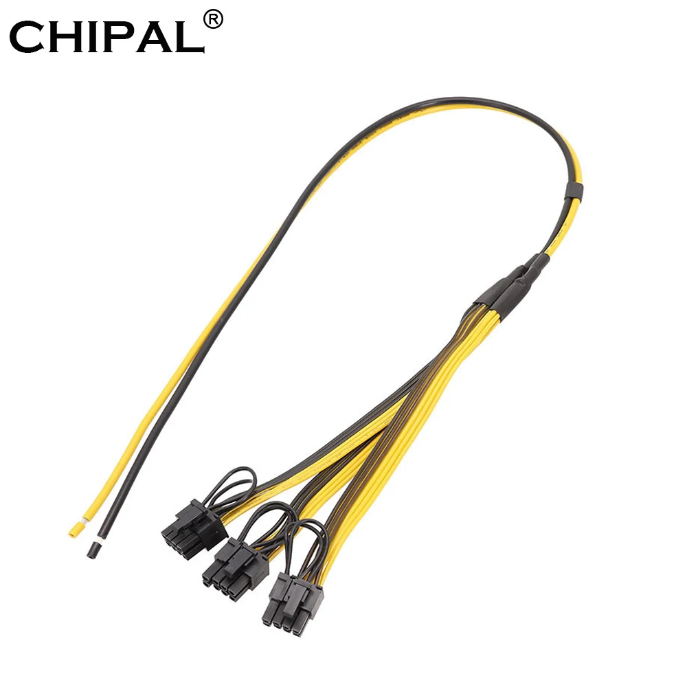 CHIPAL 100 см 70 12AWG до 6 + 2 8Pin 18AWG разделительный шнур 3*6P 2P Видеокарта адаптер кабель