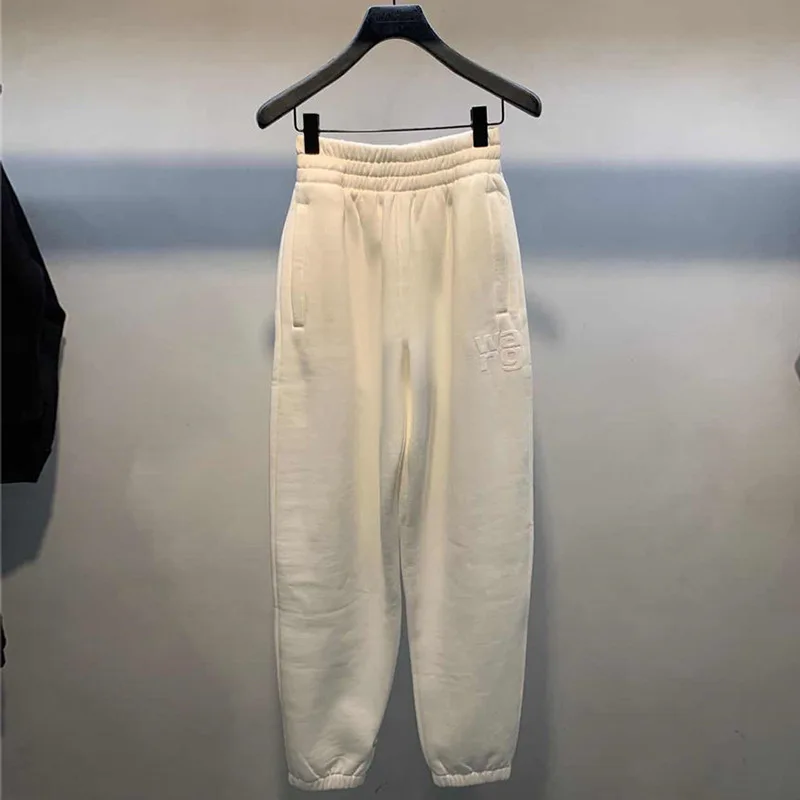 Женские Джоггеры в уличном стиле черные белые брюки с высокой талией женские