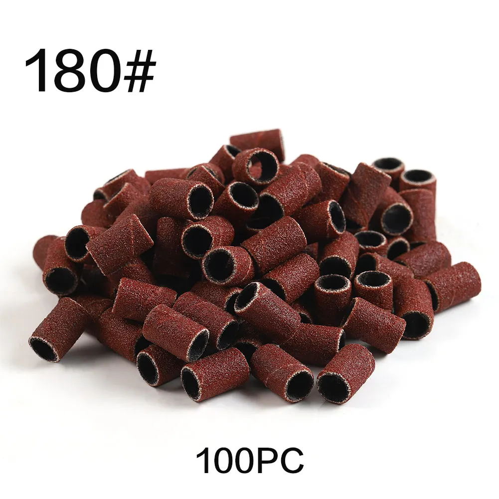 300 шт. 80 ''/120''/18" дизайн ногтей шлифовальные ленты файл для УФ-гель акриловый лак для удаления для электрический ногтей машина ногтей сверла - Цвет: 100pc 180 size
