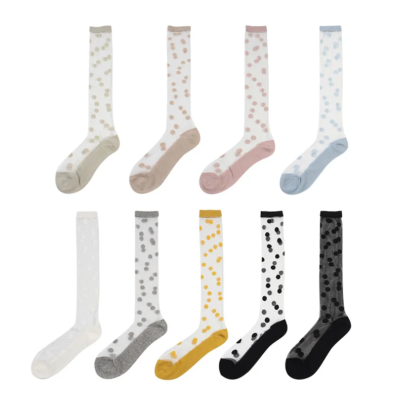 

DONG AI Transparent Stockings Girls Summer Thin Long Socks Crystal Ins Women Stockings Silk Socks Stockings Knee Socks Medias