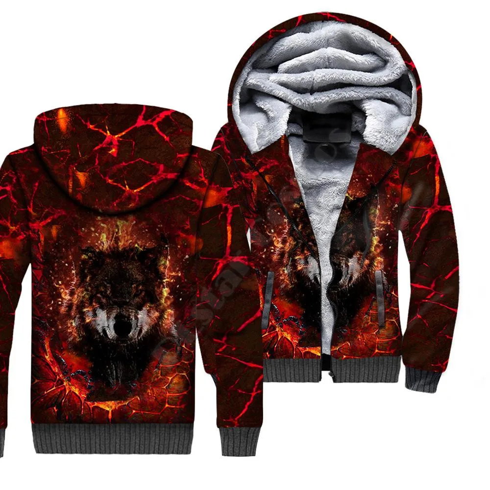 

Wolf Animal 3D Printed Fleece Zipper Hoodies Men For Women Winter Warm Double Plus Velvet Jacket Cosplay Costumes 12