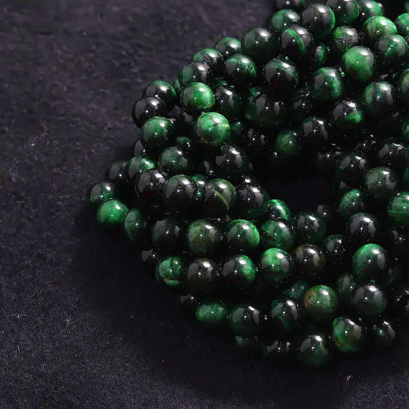 

2020 Natural Stone Green Tiger Eye Round Beads Strand for Man Wonem Jewelry Making Beads DIY Bracelet Necklace