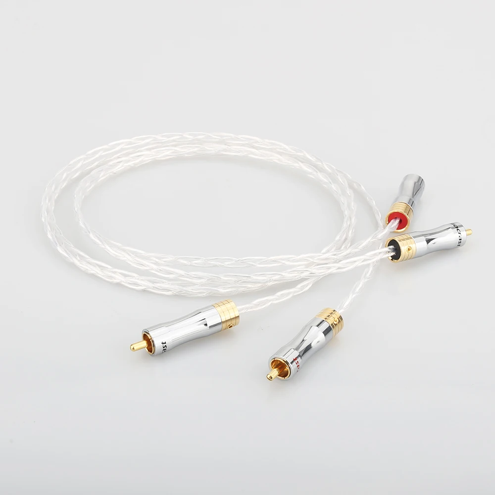 Hifi 8N OCC медный посеребренный RCA к кабель штекер rca мужской аудио | Электроника