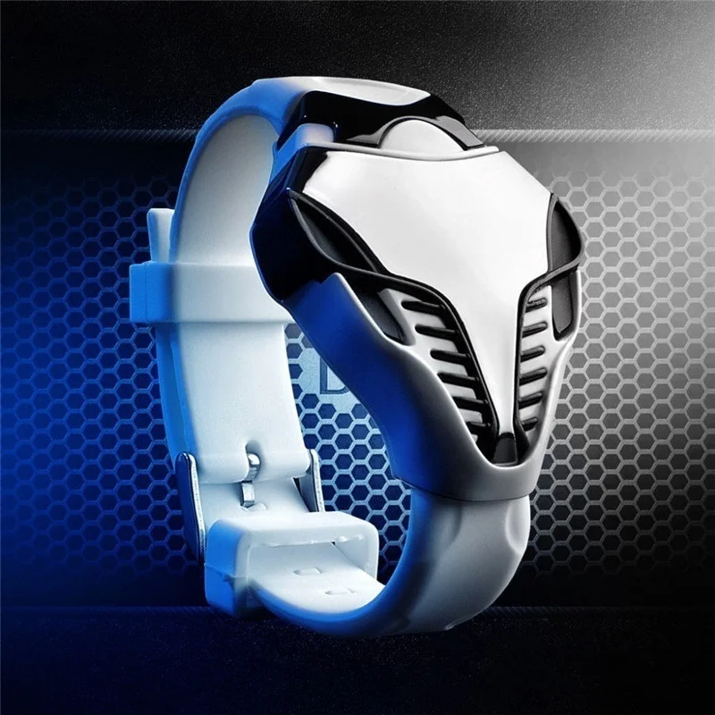 

2020 New LED Digital Military Watch Cobra Men Wathces Colorful Silicone Triangle Dial Snake Head Sports Wristwatch Arm Band Gift