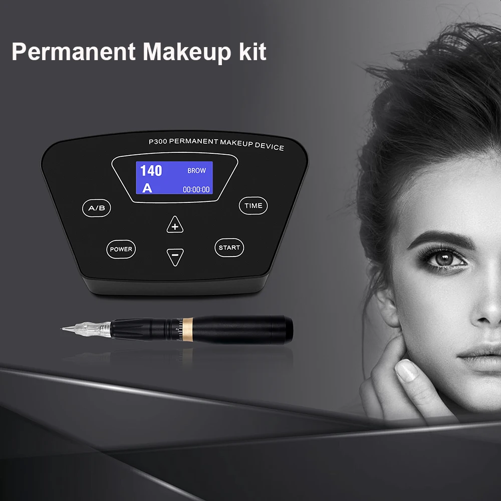 

Digital Semi Permanent Makeup Machine Set LCD Touch Botton Power Rotary Tattoo Machine pen PMU Kits For Eyebrow Lip