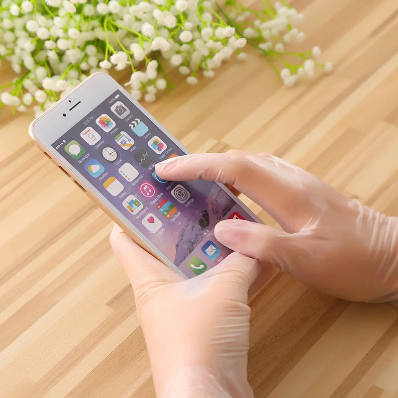 20PCS Food Grade Disposable vinyl Gloves Anti-static Plastic For Cleaning Cooking Restaurant Kitchen Accessories | Дом и сад