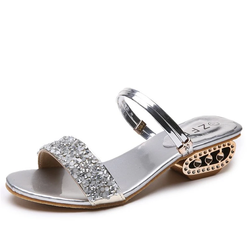 

Sandals, women's summer rhinestone sequins, one shoe, two women slippers