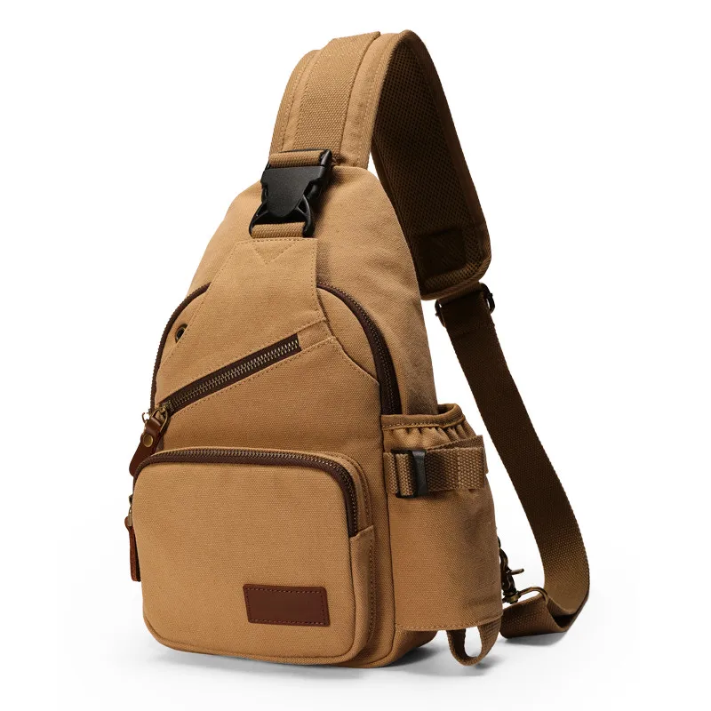 

Men's casual chest bag 2021 new fashion brand one-shoulder messenger backpack multifunctional canvas light chest waist bag
