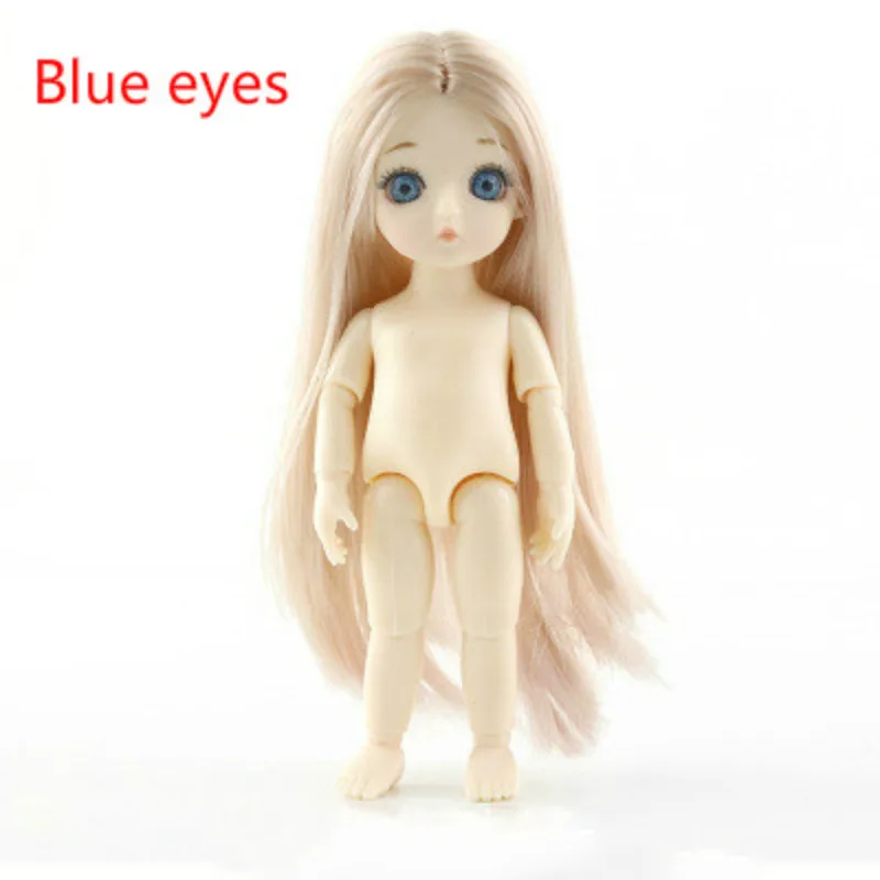 Голубые глаза Bjd мульти-шарнирная кукла 1/12 13 шарнирная Bjd Кукла 16 см голубые глаза оригинальные куклы принцессы для девочек Подарки на день рождения игрушки для детей