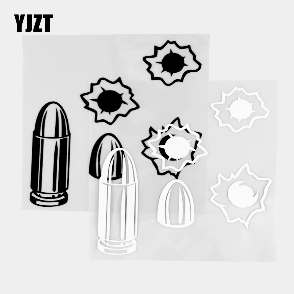 

YJZT, 15 × 13,2 см, креативная виниловая наклейка, изысканная Автомобильная наклейка с пулями и отверстиями для пуль, художественное украшение, ч...