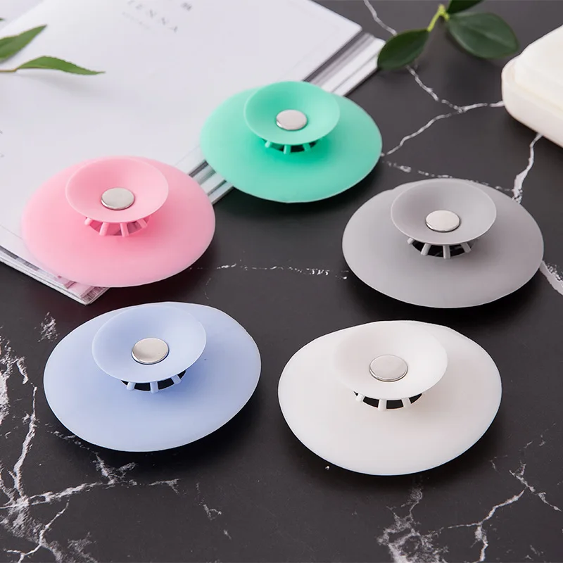 

Household Press-type Drain Filter Mesh Bathroom Deodorant Closed Silicone Floor Drain Kitchen Sink Sewer Anti-blocking Filter