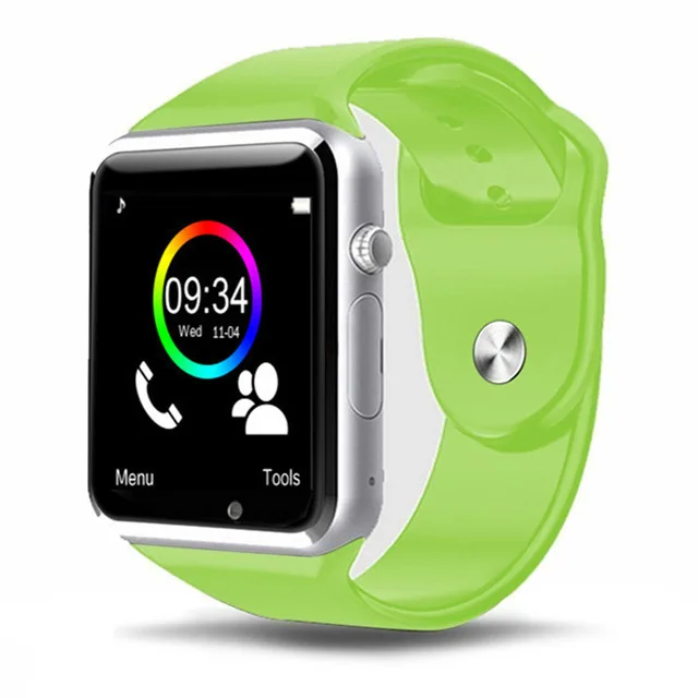 green Наручные часы A1 Bluetooth, умные часы для мужчин, спортивные Шагомер с sim-камерой, умные часы для смартфонов на Android, Россия, хорошо, чем DZ09 - Цвет: green