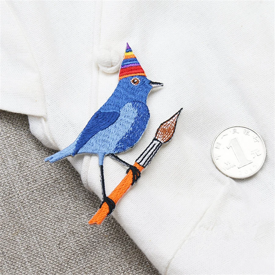 Maxsin Fun 1PC Cartoon Cute Kiss Birds Patch Decals Clothes Dress Embroidery Make Up Small Iron On Stickers DIY | Дом и сад