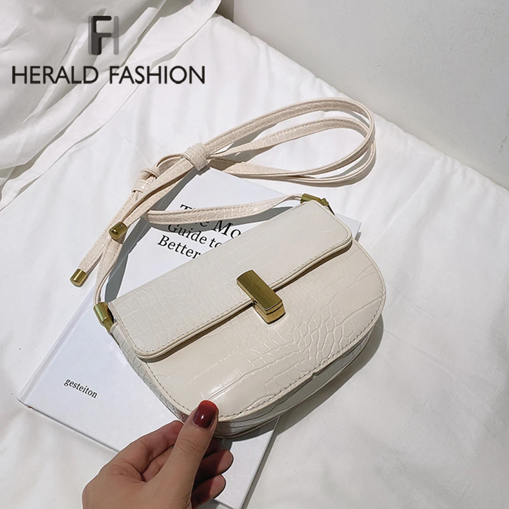 

Crocodile pattern Women Sholder Bag Fashion Small Stone PU Leather Female Messenger Crossbody Flap Bag Handbag Lady Casual