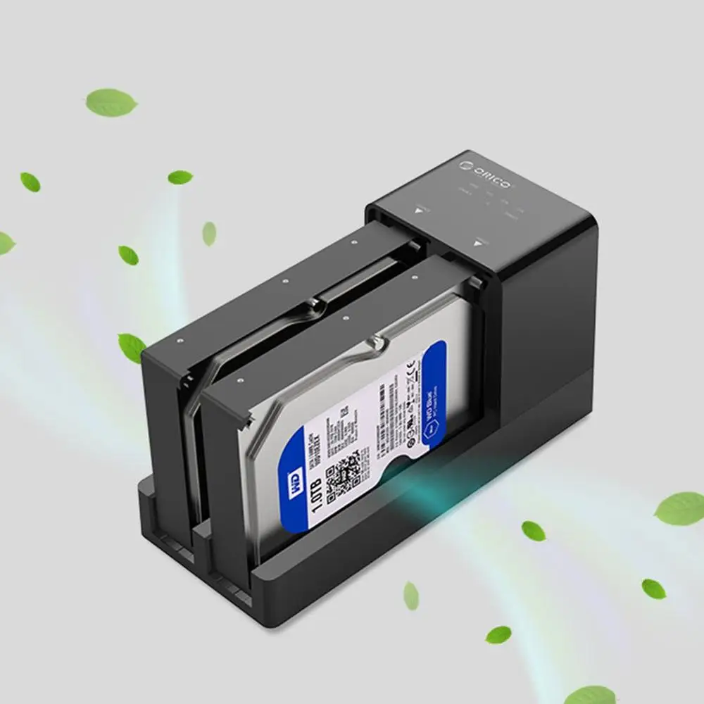 ORICO 2,5 3,5 SATA HDD корпус док-станция автономный клон супер скорость USB 3,0 жесткий диск 2 Bay черный