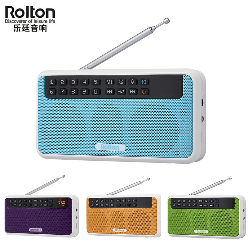 Rolton E500 6 Вт беспроводной Bluetooth динамик Портативный цифровой FM радио Hi-Fi стерео tf музыкальный проигрыватель с светодиодный дисплей для ПК/телефона