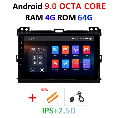 64G DSP Android 9,0 ips Автомобильный gps для Toyota LAND CRUISE Prado 120 2003-2009 Lexus GX470 Мультимедиа Навигация стерео радио без DVD - Цвет: 9.0 4G 64G NO CANBUS
