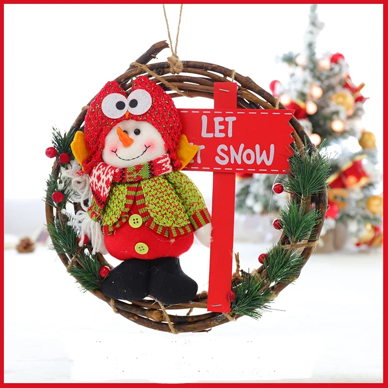 Рождественская гирлянда венок Санта Клауса снеговика настенные дверные