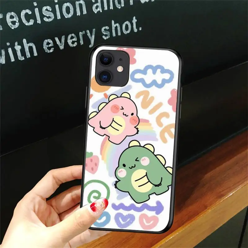 

Cute Dinosaur Cartoon Phone Case For Iphone 5 5S SE 6 6s 7 8 plus X Xr XS 11 12 Mini Pro Max Cover Fundas Coque