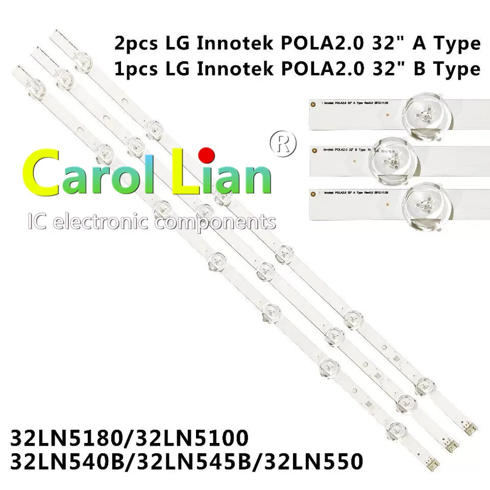 Светодиодный para ТВ LG POLA2.0 3" HC320DXN-VSFP4-21XX 32LN5100 32LN545B 32LN5180 32LN5500 32LN570R 32LN570B