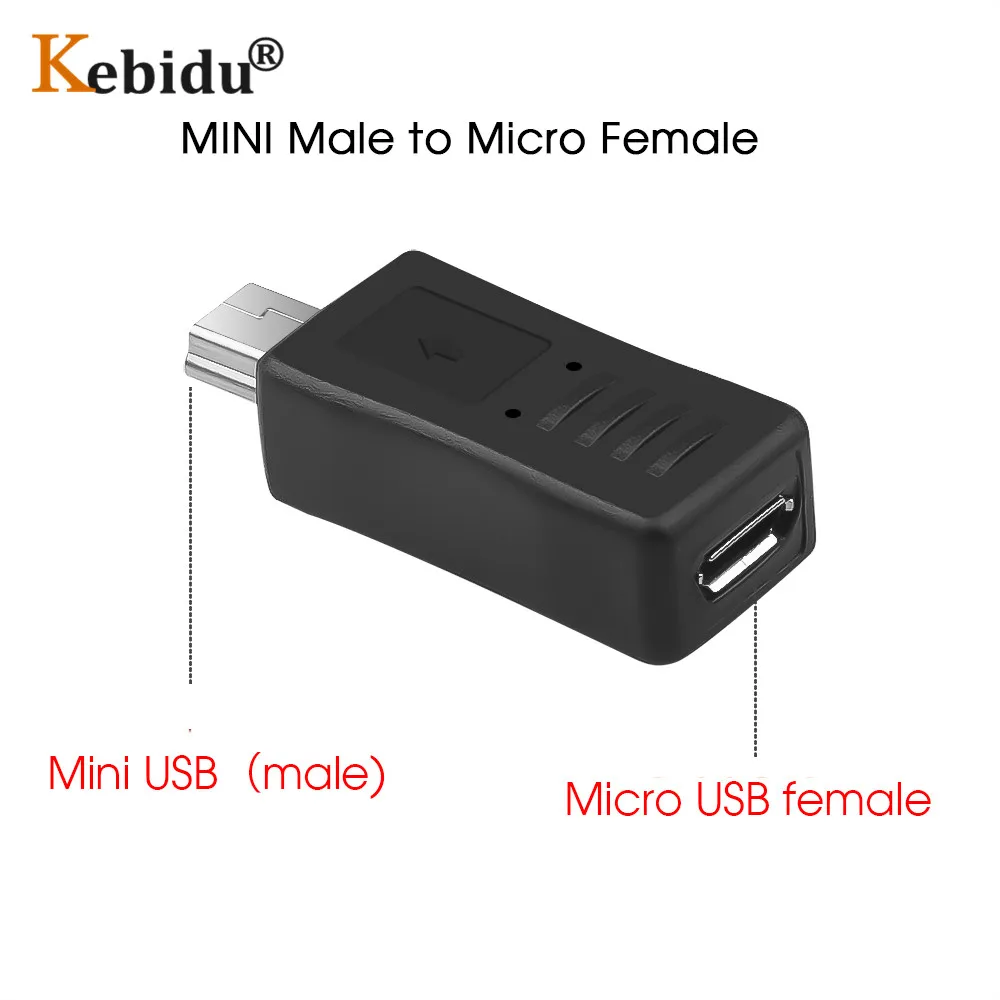 Адаптер KEBIDU с Micro USB на Mini гнездо штырь переходник адаптер для ПК телефонных