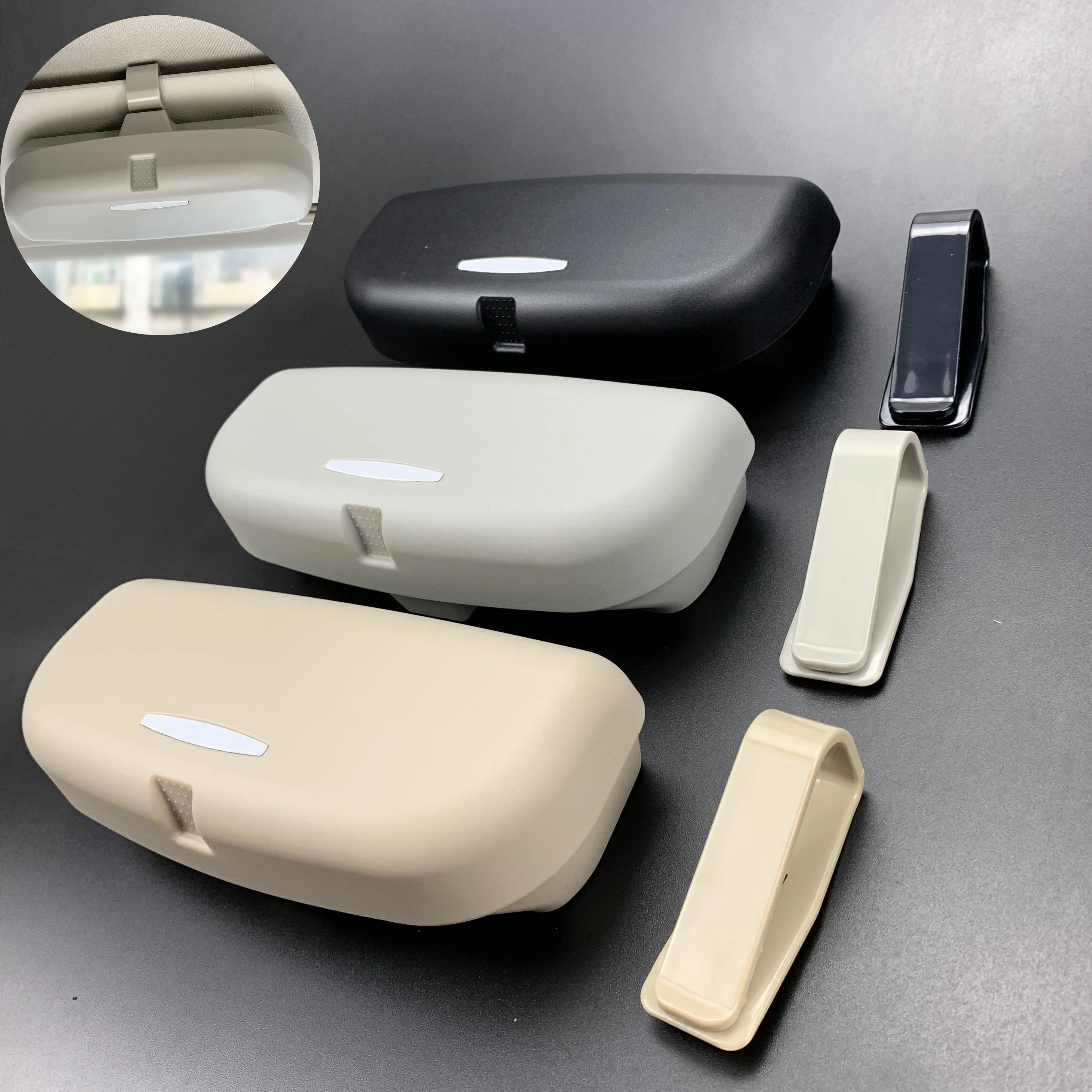 

Universal ABS Vehicle Sun Visor Sunglasses Eyeglasses Glasses case Holder Card Ticket Pen Clip Auto Accessories Car-Styling