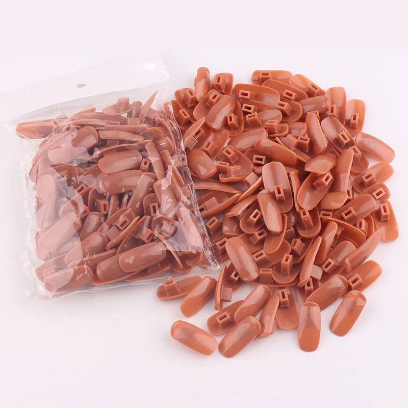 100 шт./пакет Пластик накладные ногти Профессиональная Гибкая практики Нейл Трен с