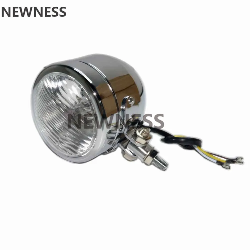 Черная Хромированная фара передняя круглая H4 освещение для чоппера Harley Suzuki Honda