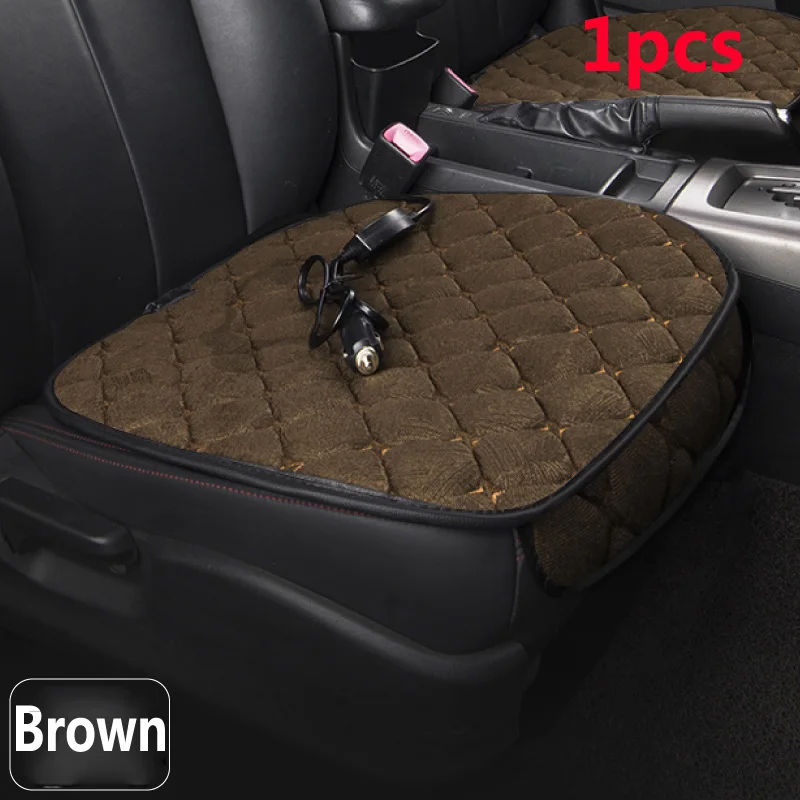 1-Brown Автомобильная грелка 12 В, автомобильное сиденье, зимняя грелка, чехол для стула, грелка, маленький квадратный коврик, грелка, 4 цвета - Название цвета: 1-Brown