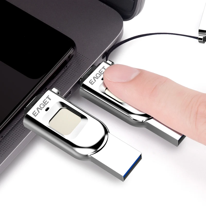 USB флеш накопитель Eaget OTG с зашифрованным типом C 2 в 1 128 ГБ 64 32 ГБ|USB флэш-накопители|
