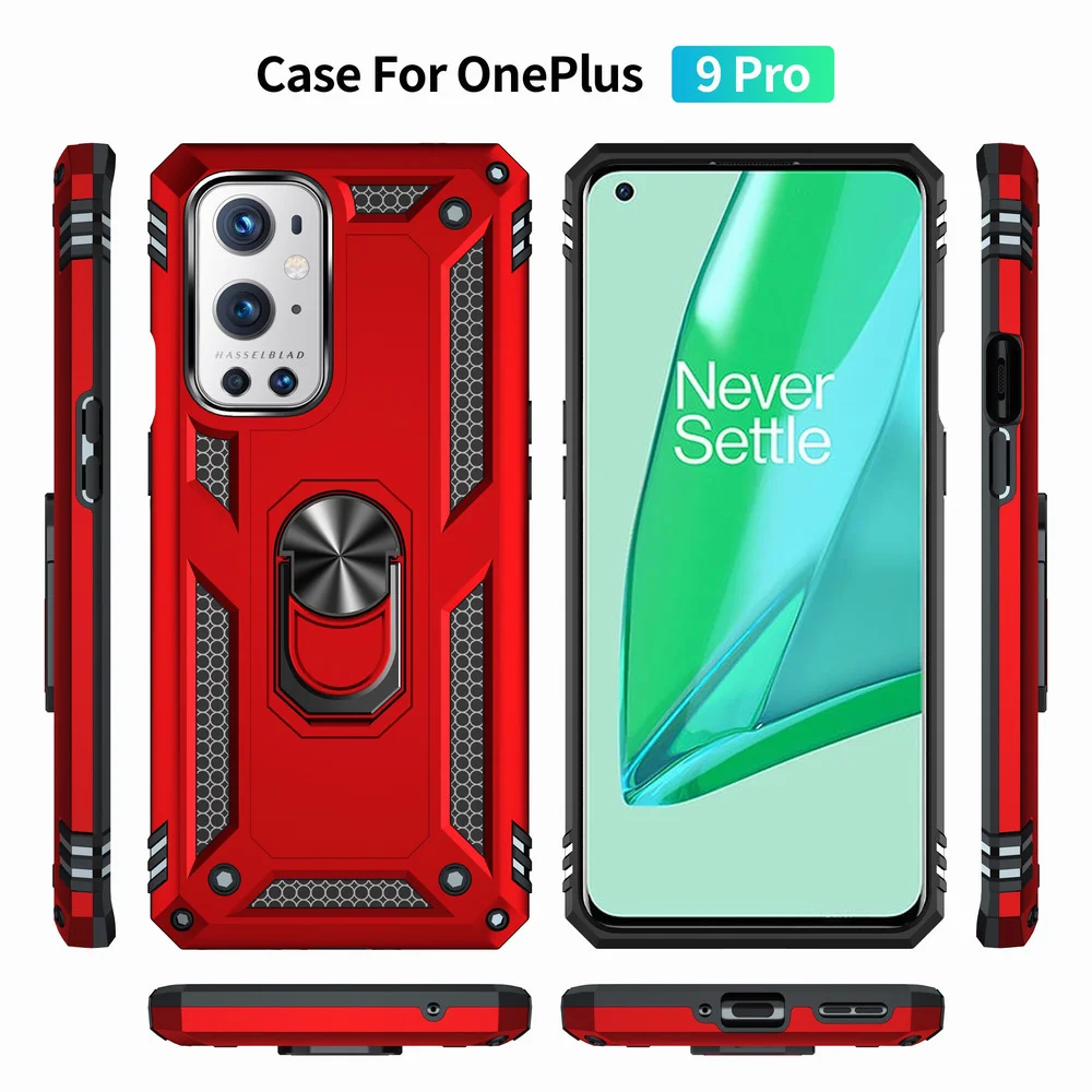 

Capa for Oneplus 9 Pro Case Magnetic Car Holder Stand Finger Ring Protection Back Cover for Oneplus 9 EU Shockproof Phone Case