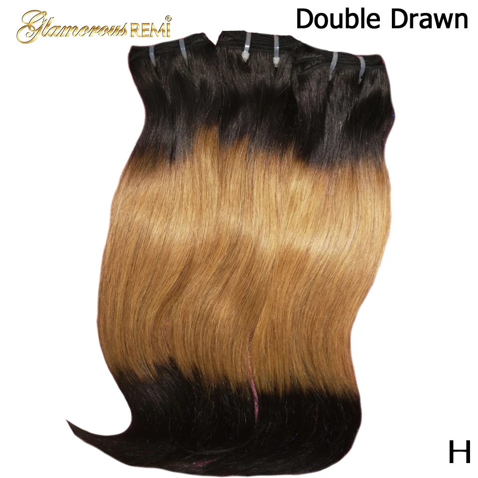 Накладные человеческие волосы с двойным рисунком натуральные прямые # T1B #27 1B