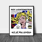 Винтажная выставка, плакат Рой Лихтенштейн, Художественная печать Лихтенштейна, поп-арт, абстрактная Художественная печать, украшение для дома, холст, живопись