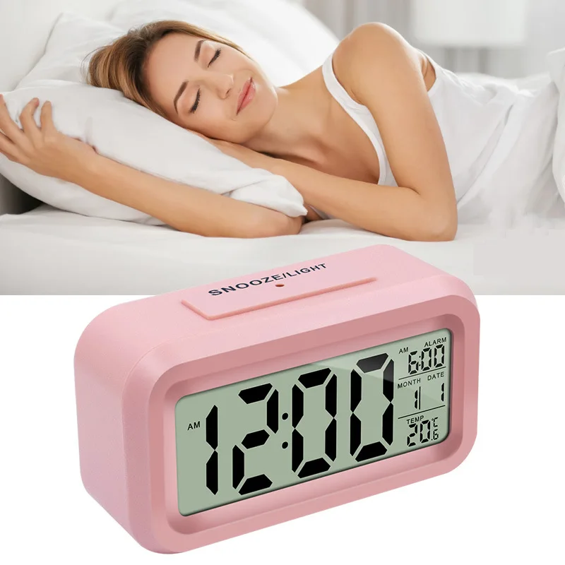 Цифровой будильник с светодиодный ШИМ светодиодным экраном настольные цифровые