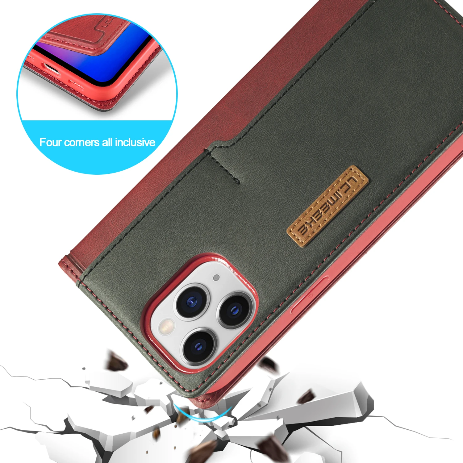 Противоударный флип-чехол из искусственной кожи для телефона iPhone 13 12 Mini 11 Pro Max X XR 7