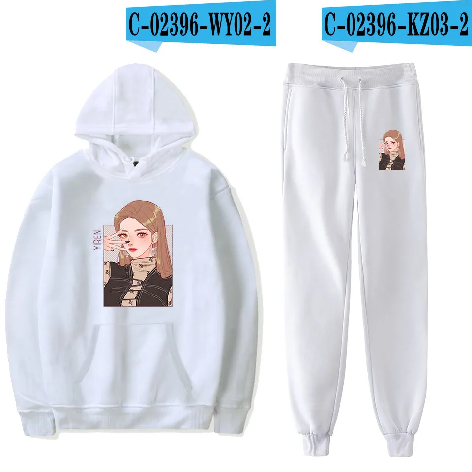 Harajuku Everglow Kpop, стиль, повседневные наборы свитшотов, спортивные толстовки, толстовки+ брюки Харадзюку, мужские/женские комплекты - Цвет: WY02KZ03
