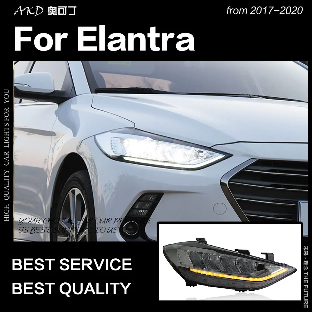 AKD автомобильный Стайлинг для фары автомобиля Hyundai Elantra 2017-2020 передняя фара
