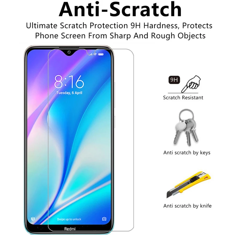 Защитный чехол на redmi 8a pro двойной протектор экрана из закаленного стекла для xiaomi