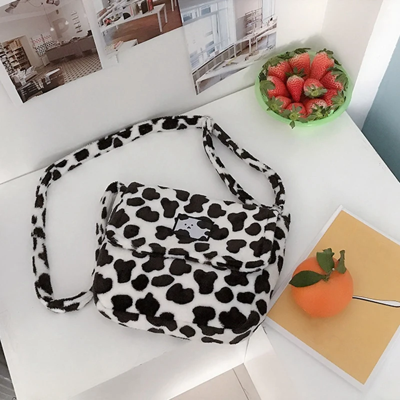 

All-Match Plush Cow Bag Female Student Cute One-Shoulder Messenger Bag
