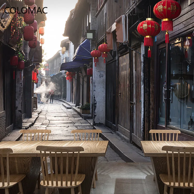 

Colomac Custom Chinese Style Architecture Wallpaper Restaurant Retro Background Mural Self-adhesive Wall Paper Dropshipping