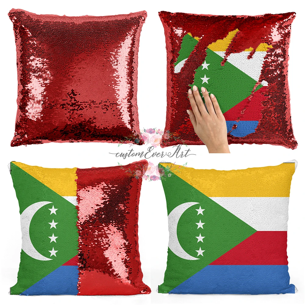 

Comoros Personalized custom picture pillow cover cover throw pillows reversible mermaid sequin pillow case cover