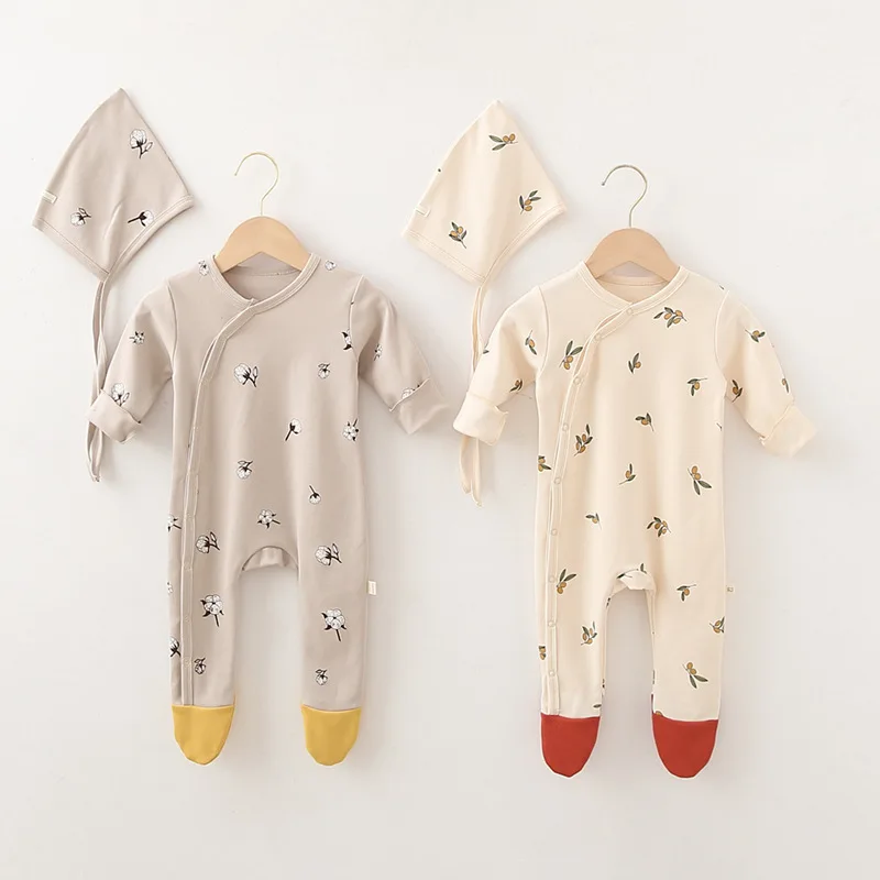 

Baby Boy Clothes Comfortable Spring Clothing Wrap Foot Long Sleeve Infant Bodysuit Newborn Pajama Romper Baby Girl Romper
