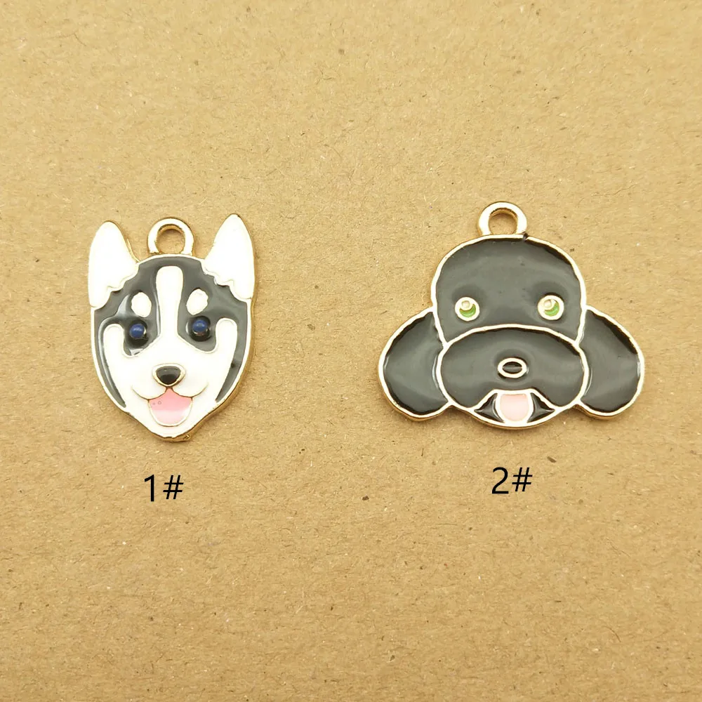 10 шт. эмалевые Очаровательные животные для собак изготовления ювелирных изделий