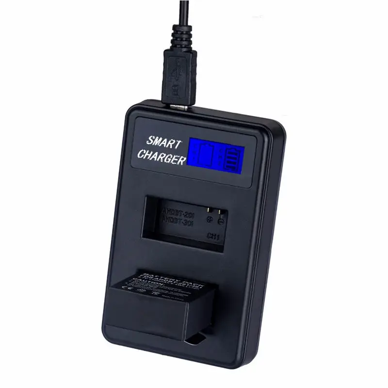 Для Ahdbt-301 Go-Pro Hero3 батарея Usb ЖК-дисплей двойной порт зарядное устройство для Hero 3 +