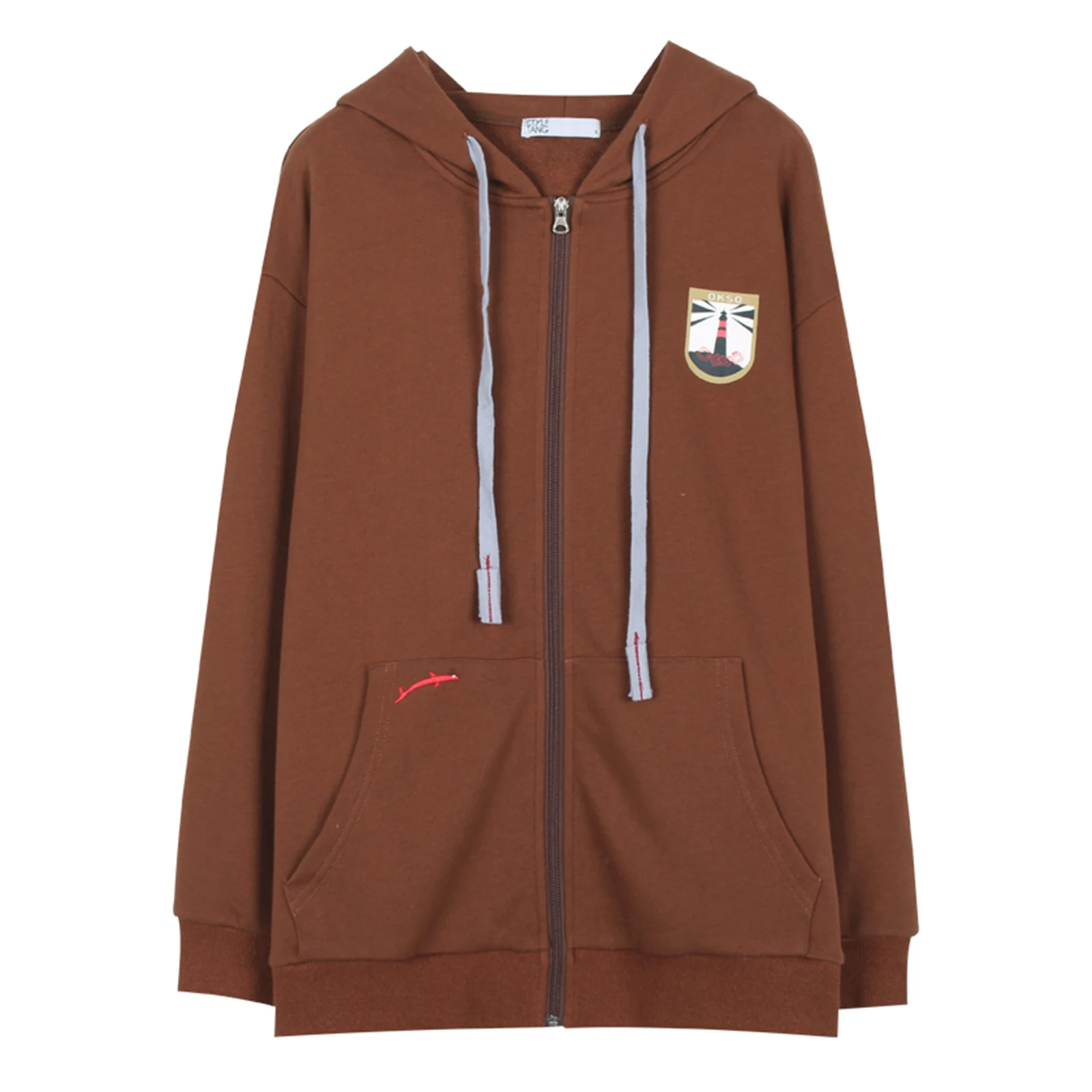 

Women Casual Hooded Sweatshirt, Adults Embroidered Printed Long Sleeve Cardigan with Pockets, Drawstring