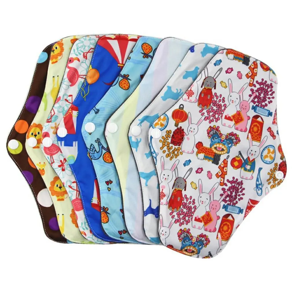 

Organic Bamboo Menstrual Pads Women Washable Reusable Sanitary Napkin Cotton Cloth Pads Feminine Hygiene Panty Liner Towel Pads