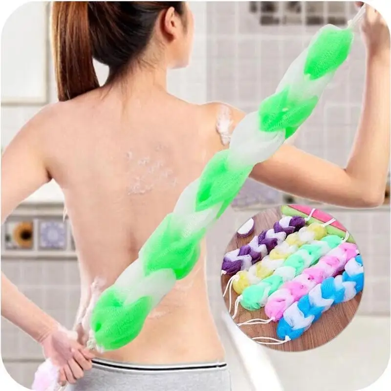 

Bath ball bath towel pull back strip bath bath towel bath bath bath long strip flower rub household towel ball back bath st J8F1