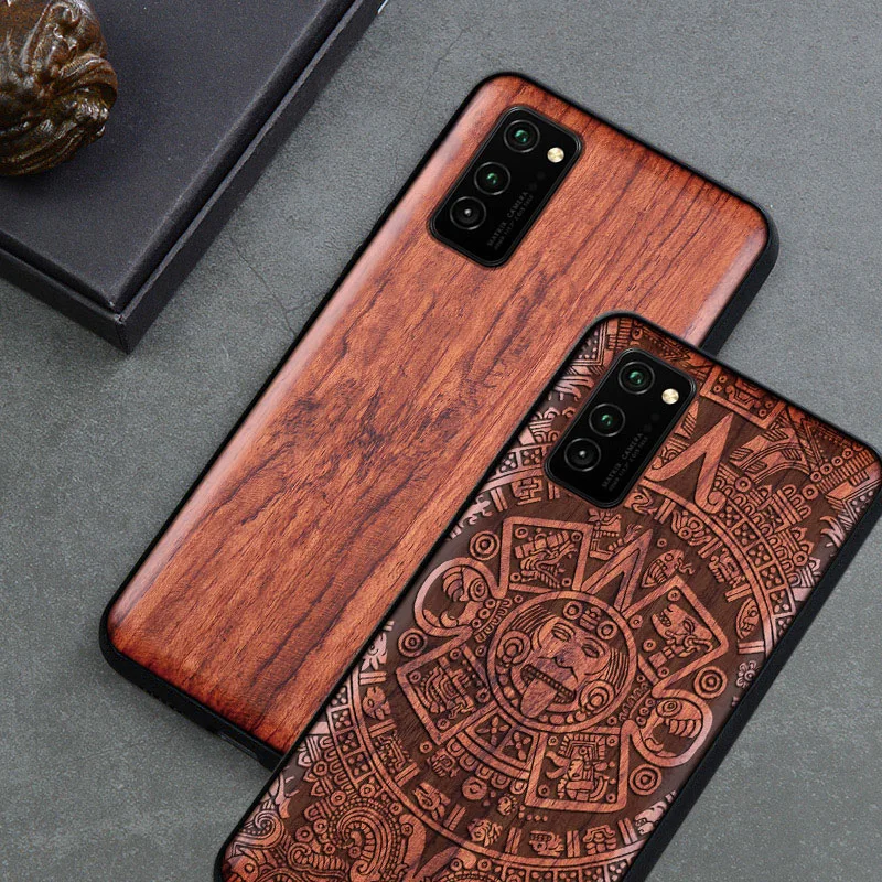 Чехол для Huawei Honor V30 View 30 оригинальный Деревянный чехол Boogic pro из розового дерева