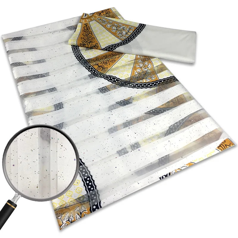 Африканская прозрачная ткань из органзы с принтом 4 Ярда Лидер продаж 2021