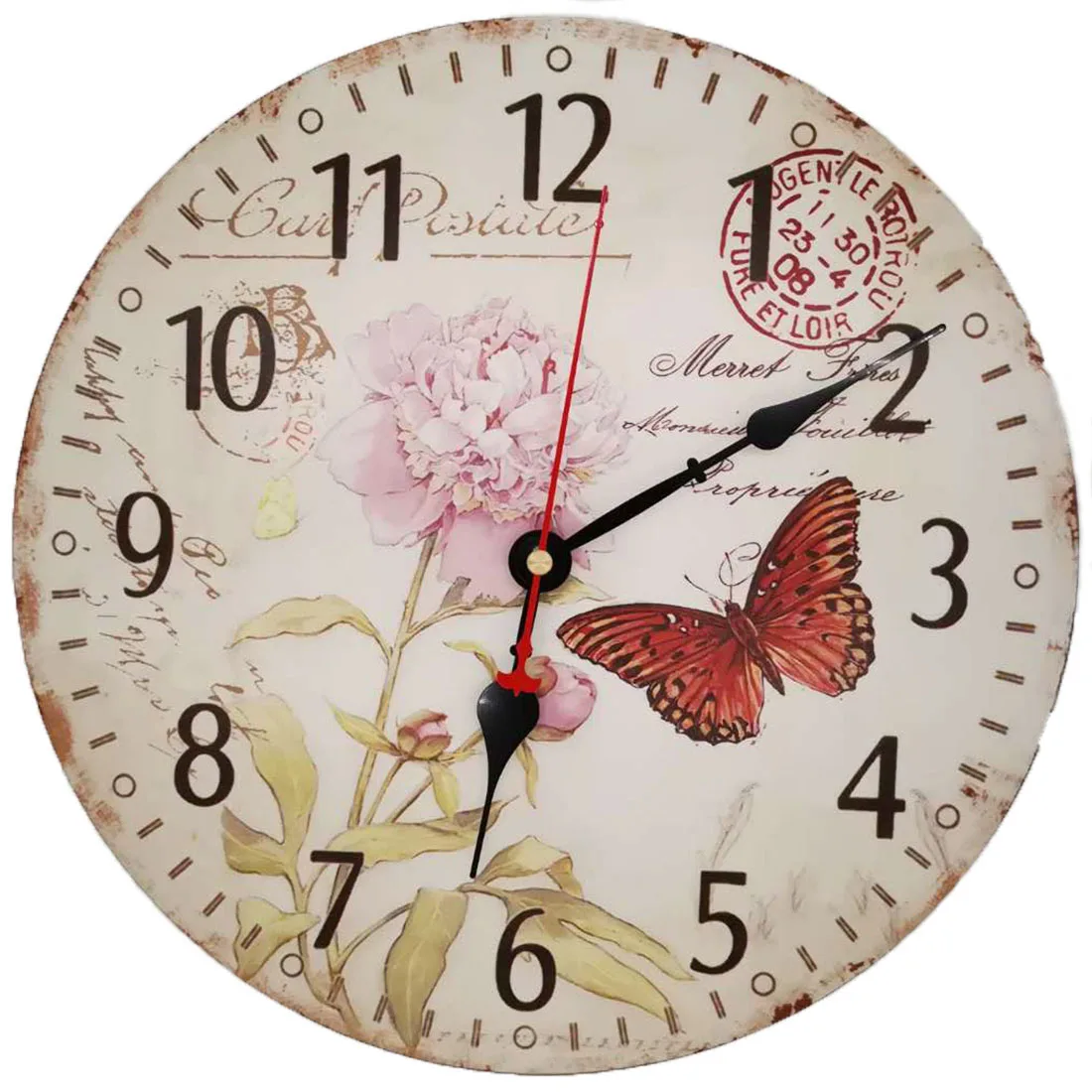 Деревянные настенные часы в стиле ретро кварцевые бесшумные большие винтажные